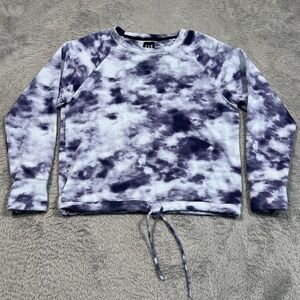 GAP Sweatshirt‎ Women's M Purple Tie Dye Drawstring Pullover Crew Neck
